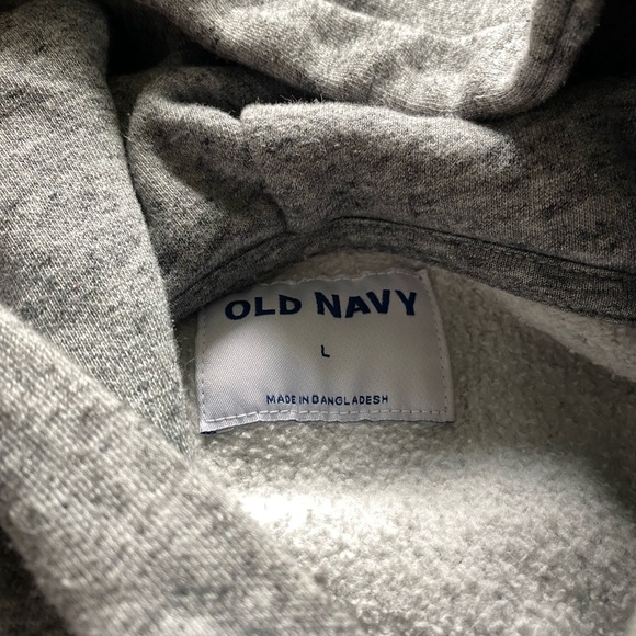 Old Navy Stringless Oversized Cropped Gray Hoodie - Picture 2 of 2